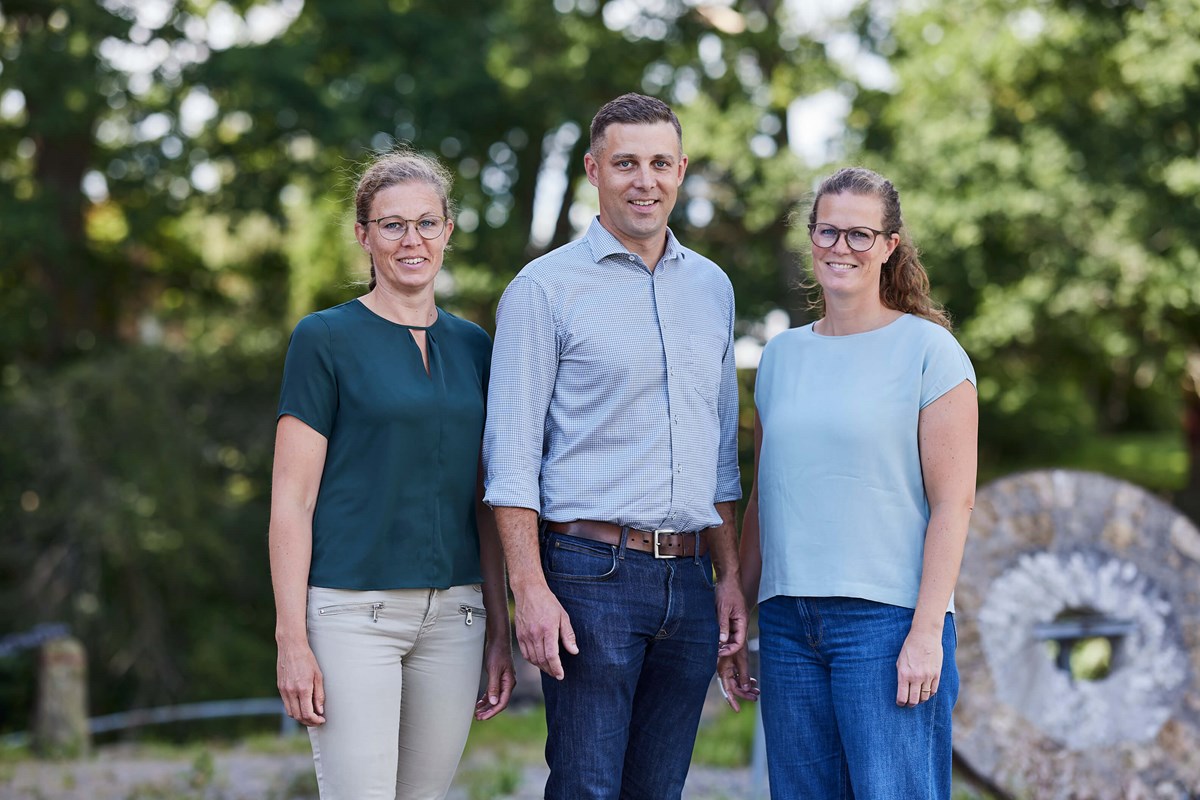 14:e generationen Stenström. Lovisa, VD Bertegruppen, Olof, VD Berte Qvarn och Helena, Hållbarhetschef Bertegruppen